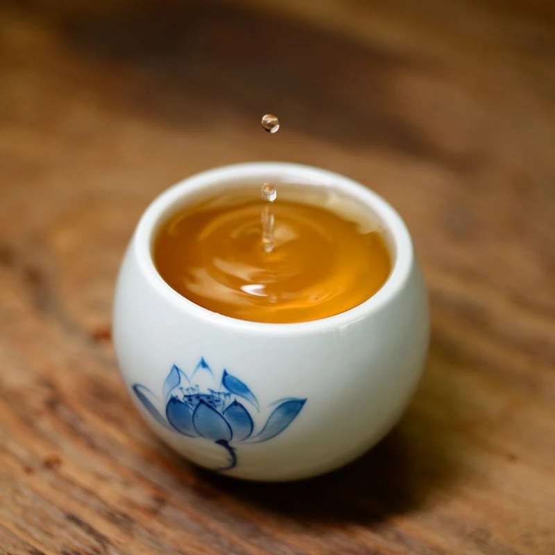 平舍嘉木纯手绘釉下青花禅定杯日式景德镇仿古瓷泥中式复古茶杯