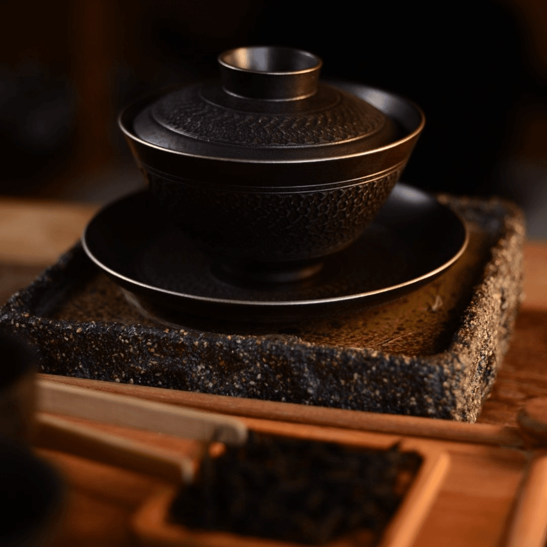 平舍嘉木诧寂风细陶泥跳刀纹中式天地盖碗家用简约泡茶陶瓷茶具