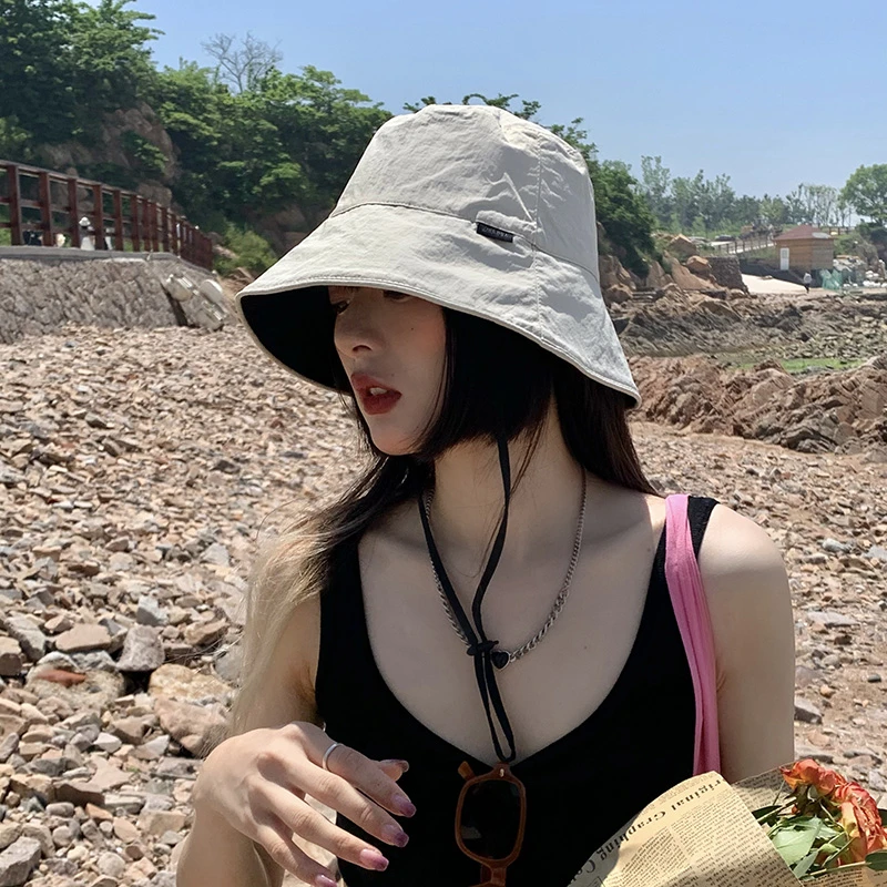 渔夫帽女夏双面大帽檐防紫外线防晒帽透气太阳帽显脸小遮阳帽子潮