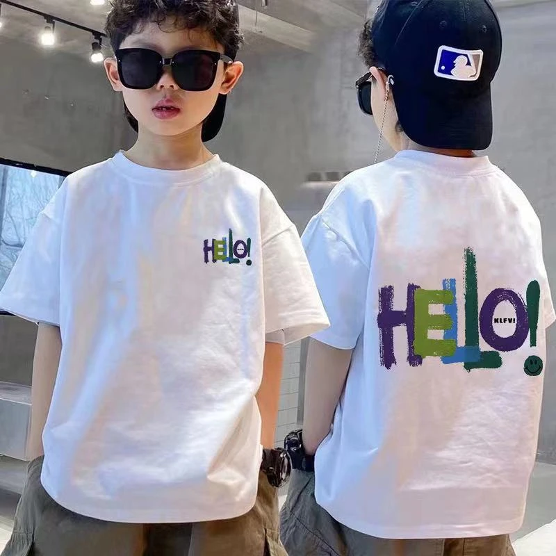 【亲子装】（HELLO!）男童短袖T恤韩版亲子男孩中大童宽松半袖上衣