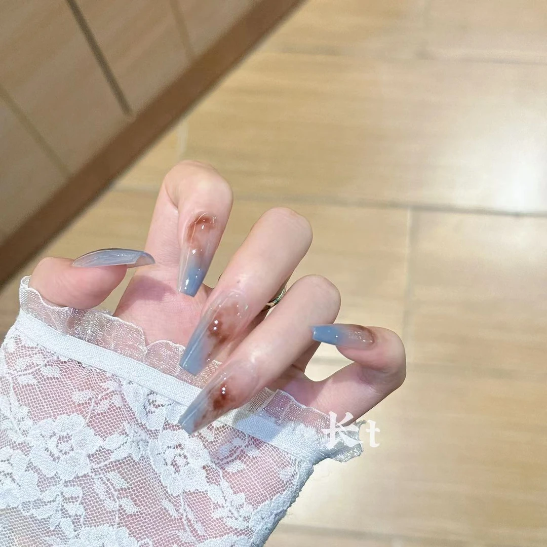 【梦境画卷】纯手工穿戴甲ins百搭显白渐变个性指甲贴美甲贴片女