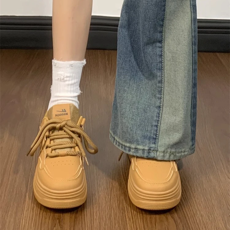 【沩艺夫妇】回力麦色原创板鞋女2025新款运动百搭厚底透气复古时尚