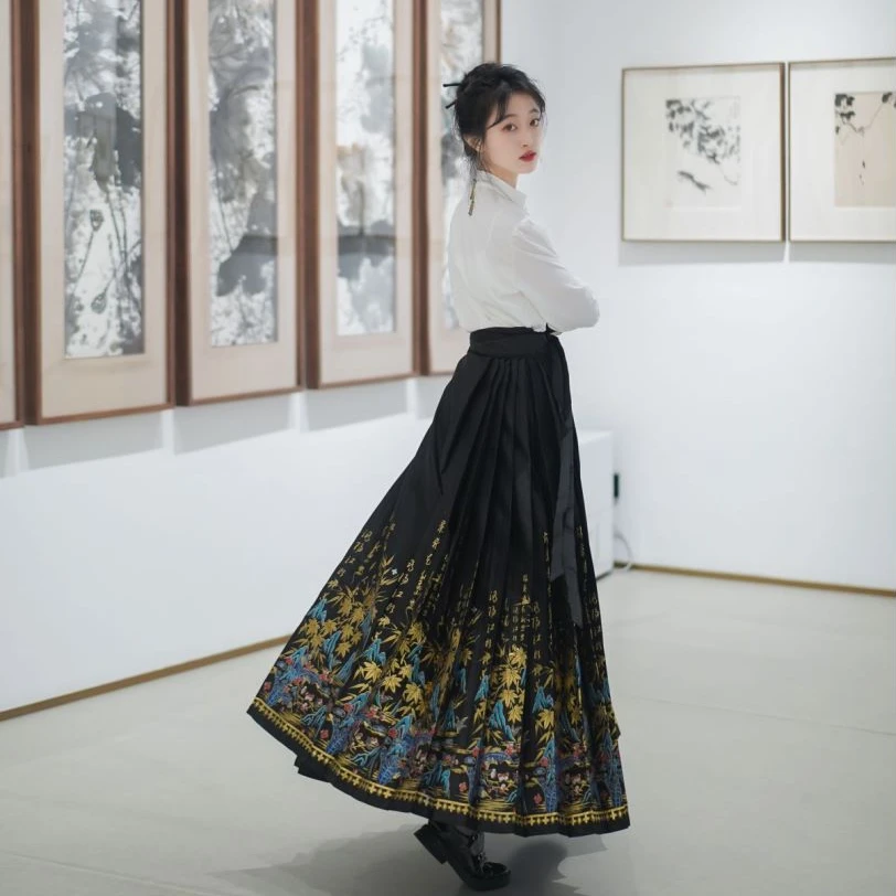 唐韵坊汉服社【金竹迎春】日常四季款华流顶流显高气质款织金仿妆花