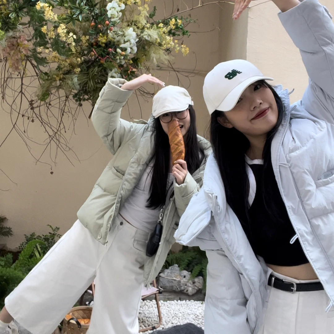 THREEQIXI七禧 冬日晴空百搭休闲新款白鸭绒羽绒服