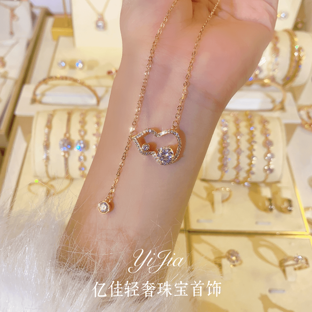 CHAOHANLIAN/潮韩恋 铜合金合成锆石项链 时尚高定系列项链FS942