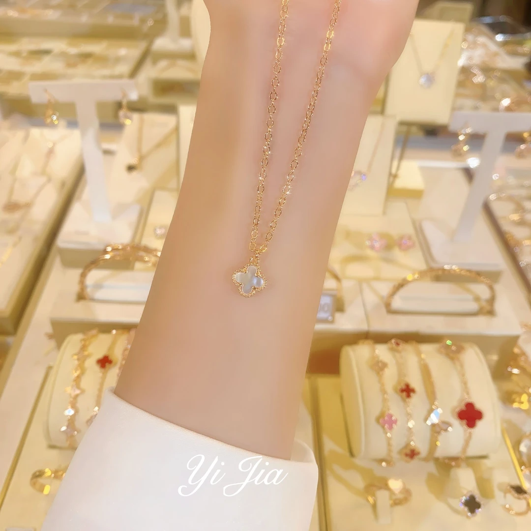 铜合金合成锆石项链 时尚高定系列花花项链FS1064简约