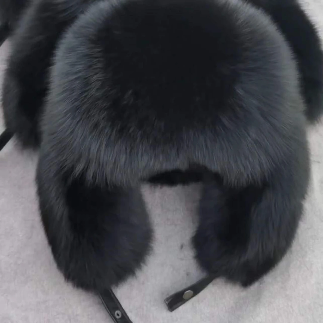 冬季严寒抗寒狐狸毛霸王帽整皮整版抗寒保暖时尚男女通用