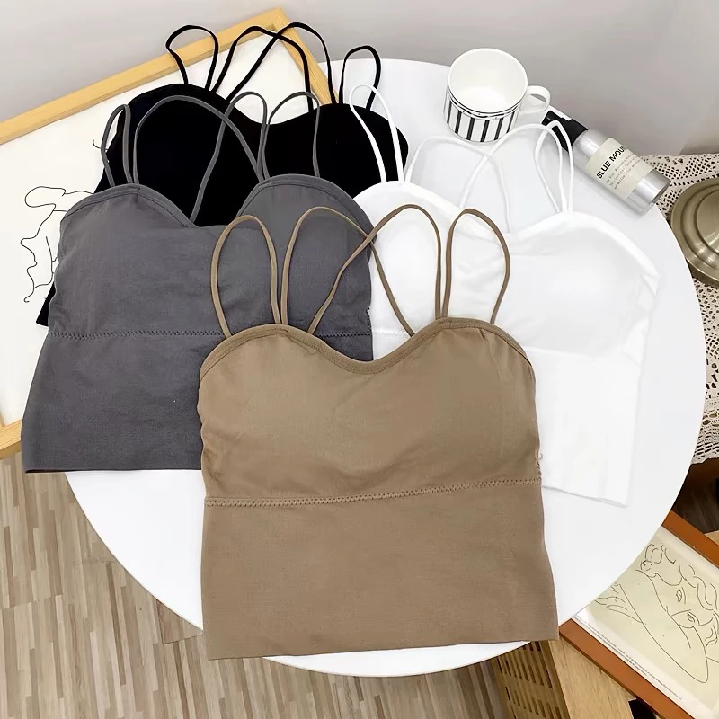 美背小吊带背心女性感交叉露背外穿内搭抹胸潮短款上衣夏