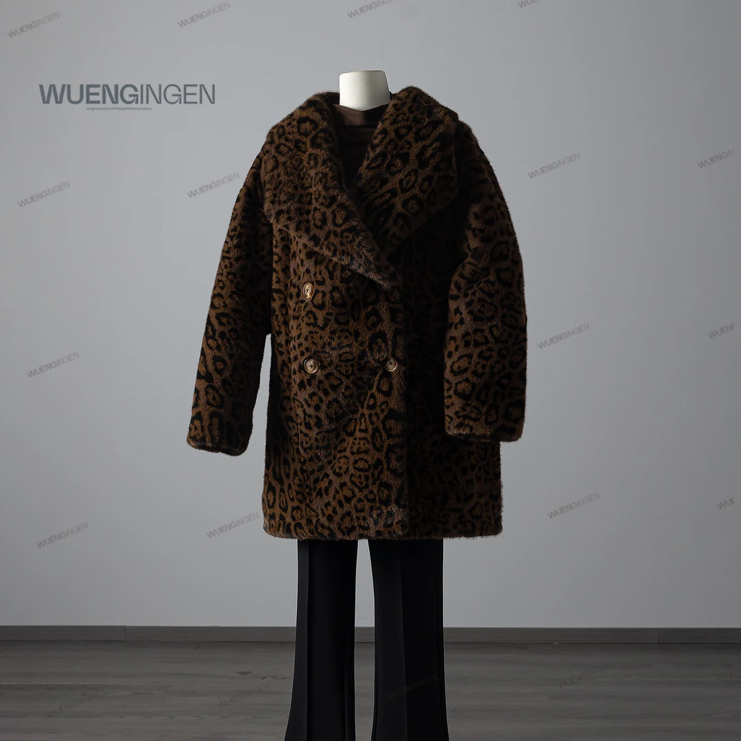 无印心匠豹纹~双排扣 翻领 气质百搭 气质时尚外套 A14583