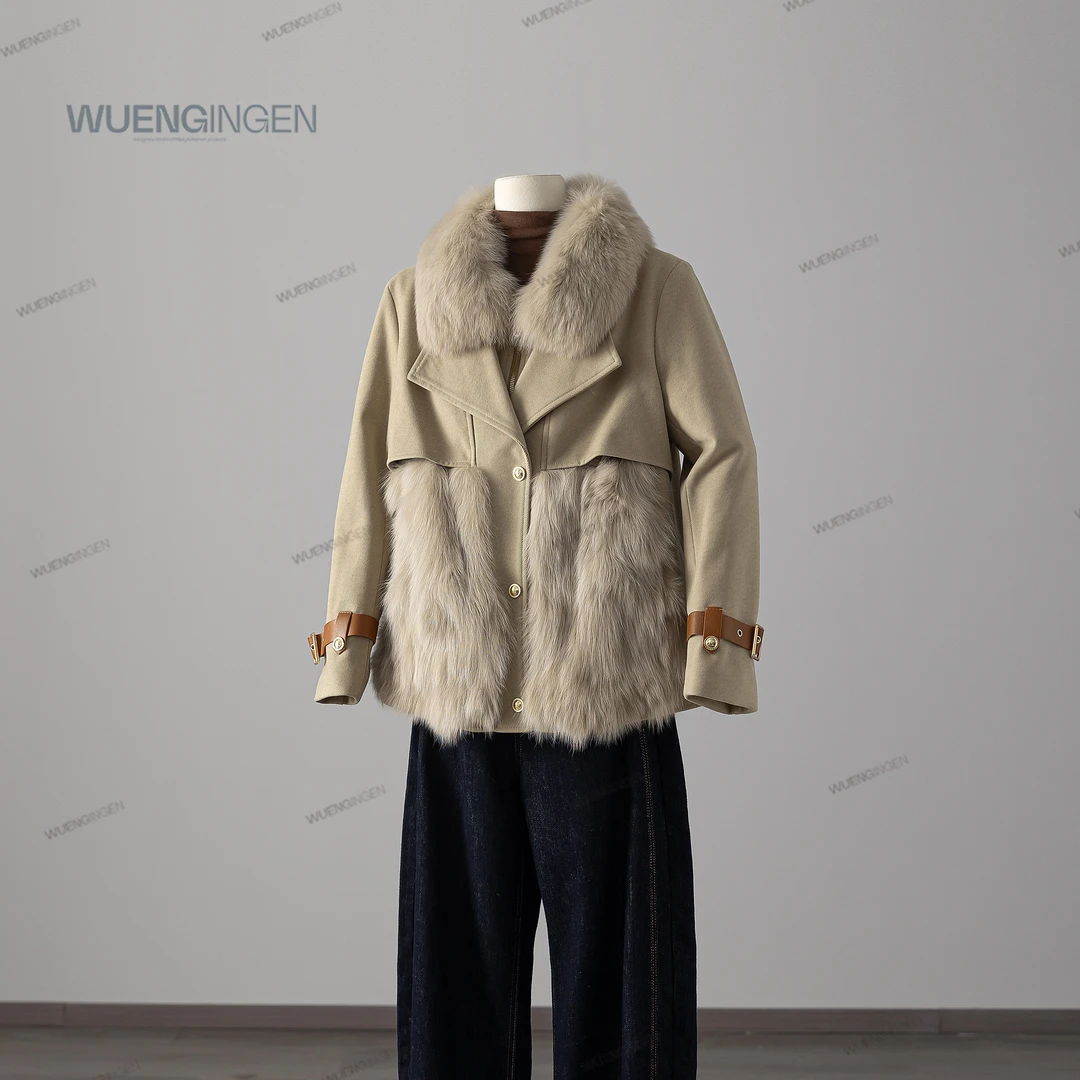 无印心匠鹅绒 拼接+显瘦 时尚&减龄 毛外套女 A11193