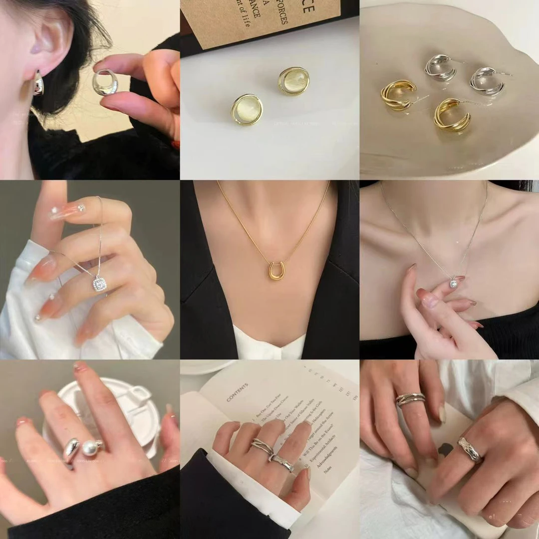 合金耳饰 F1723 饰品款式随机发轻奢时尚法式简约耳环