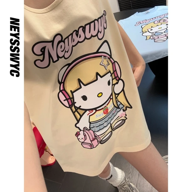 NEYSSWYC【双肩包】奶黄背心kt百搭宽松闺蜜夏无袖宽松小众少女