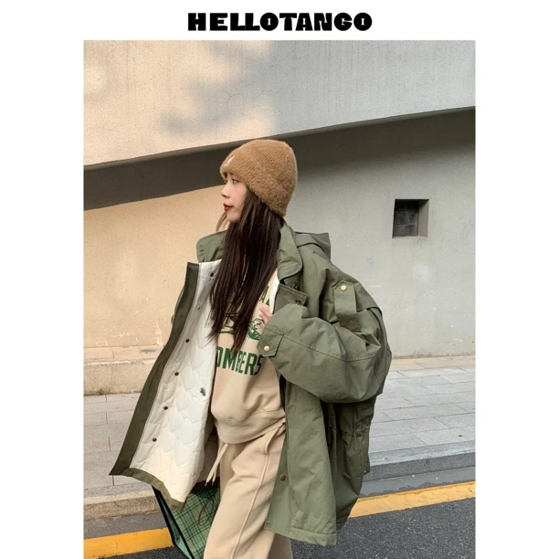 HELLOTANGO《潮人部落》小众重工大版3M科技棉夹棉外套83111#