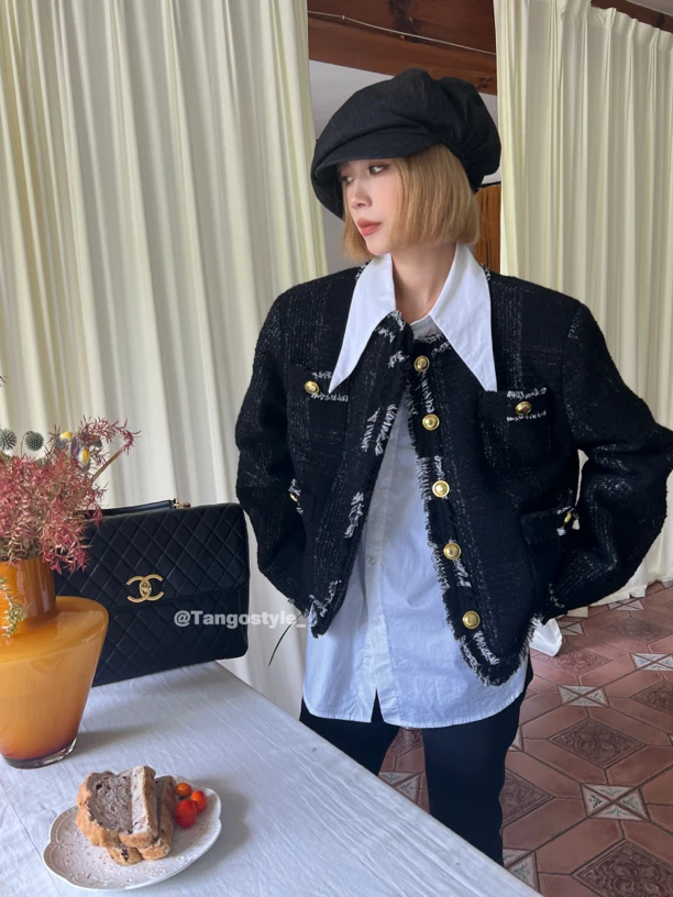 HELLOTANGO《凡诺莎晚宴》小众休闲感高级小香风外套8888#