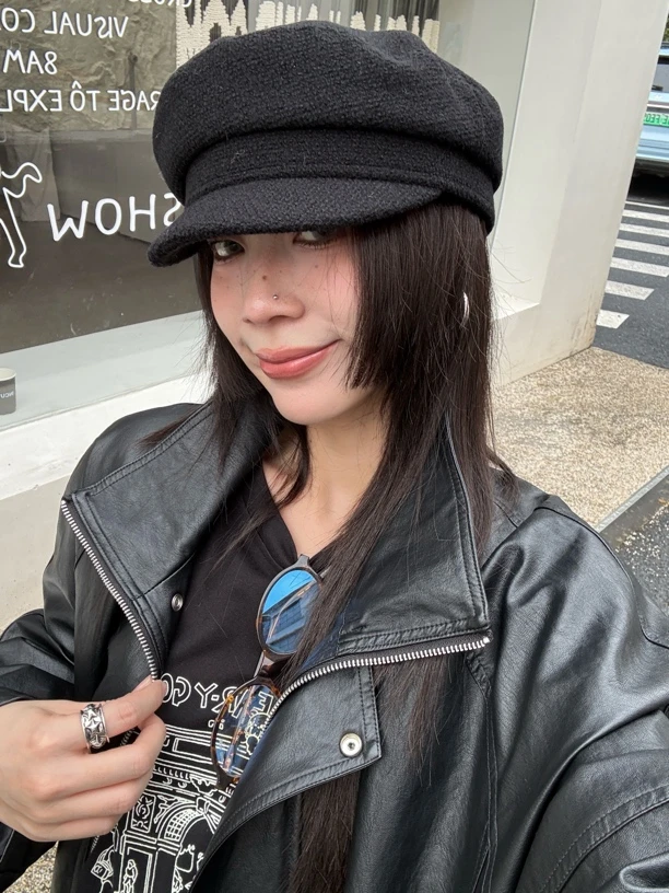 HELLOTANGO小众博主风英伦复古气质骑士帽