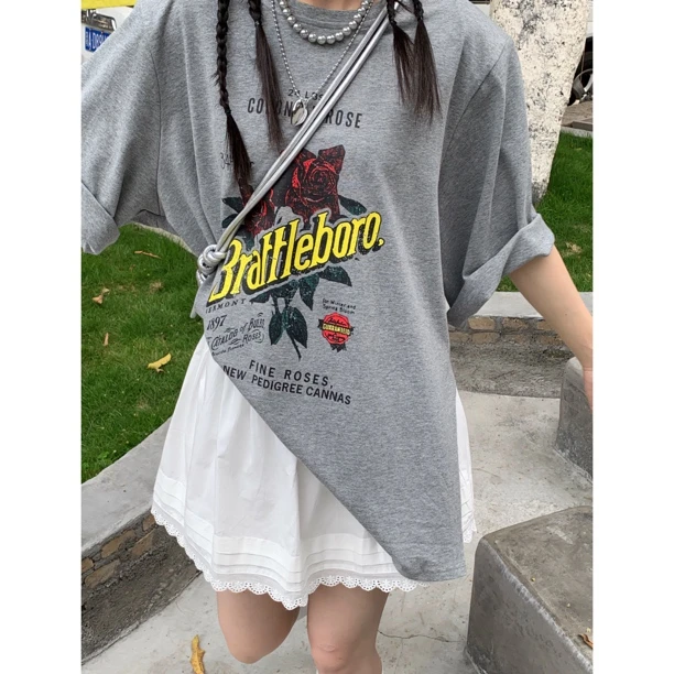 HELLOTANGO《纯白茉莉》小众美式复古蕾丝花边半裙54264#