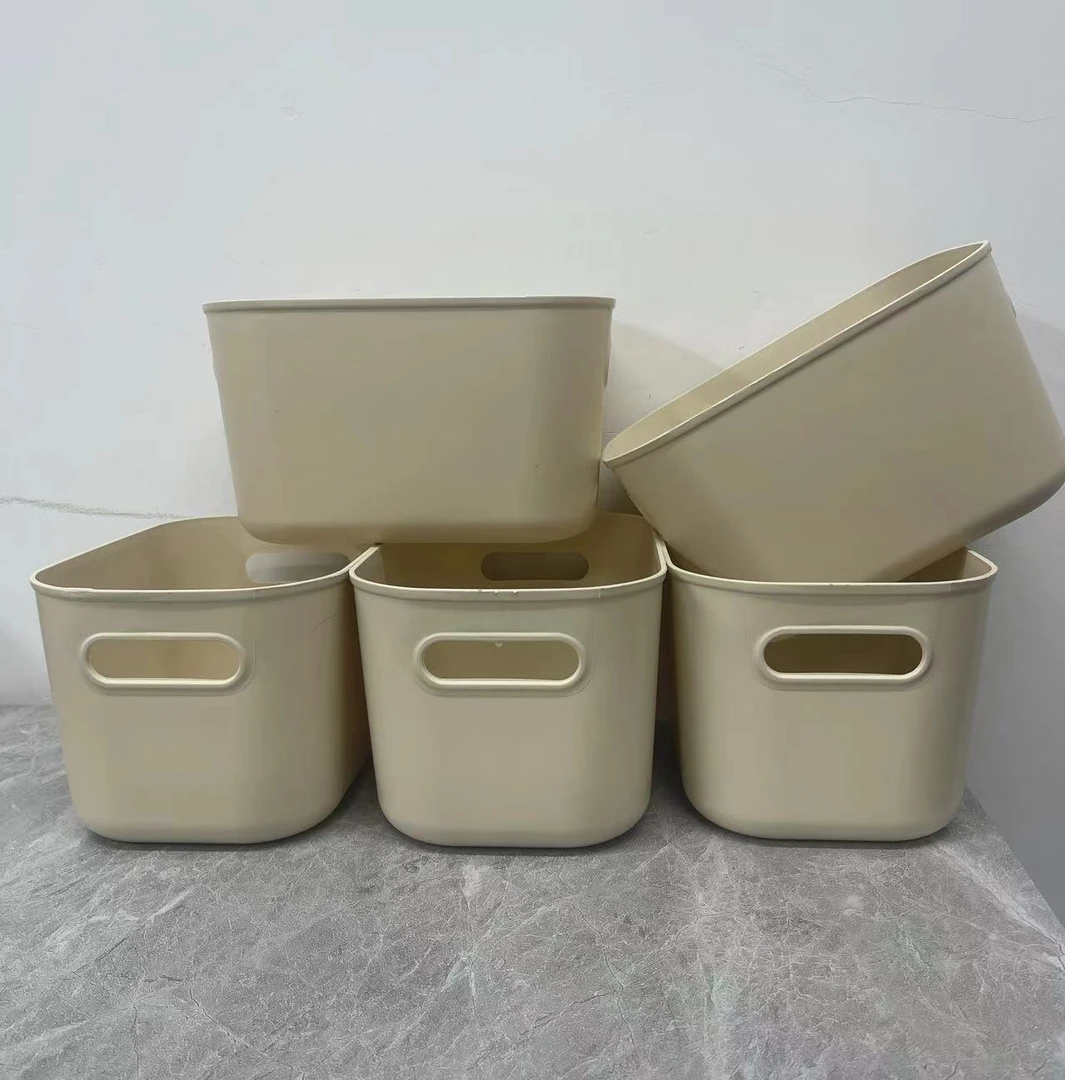 G122邃25cm无盖杂物框奶油色3个