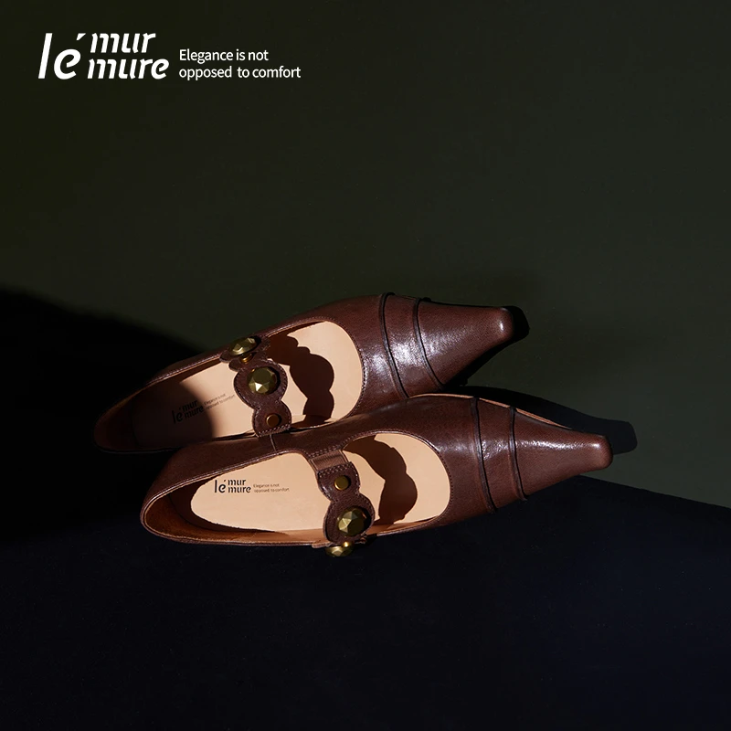 Le' Murmure 山鹑褐 ·设计师 植鞣水晶山羊皮罗马女巫 高跟单鞋zb
