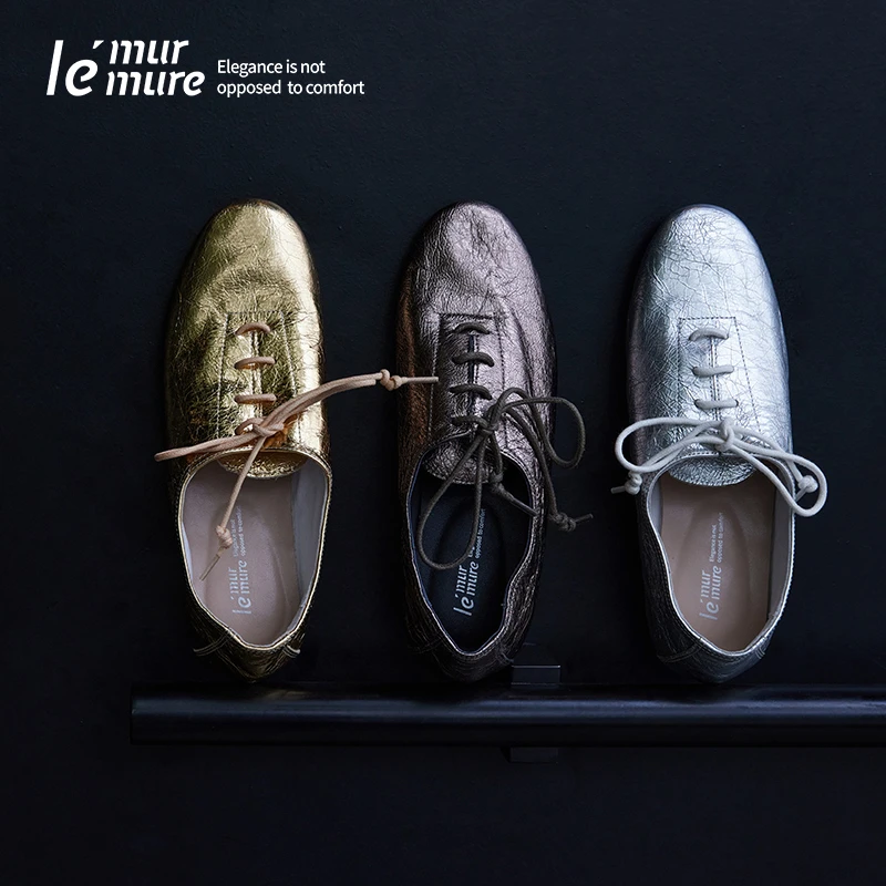 Le' Murmure 罗马秘境_意式超软 风暴碎石裂纹牛津鞋 懒人平底zb