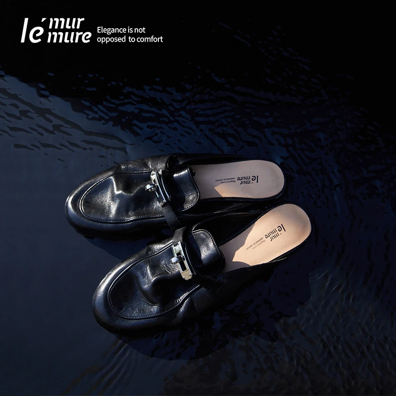 Le' Murmure 设计师 手工拖鞋 意大利进口重工水洗马皮单鞋F