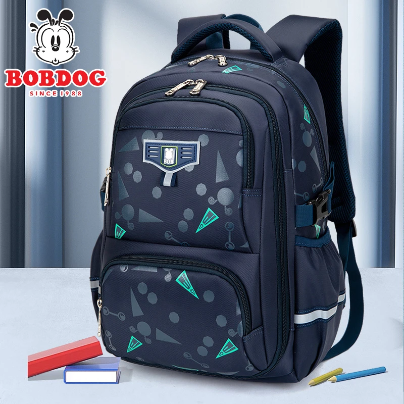Bobdog/巴布豆小学生书包减负护脊儿童双肩包1-3-6年级男女宝初中