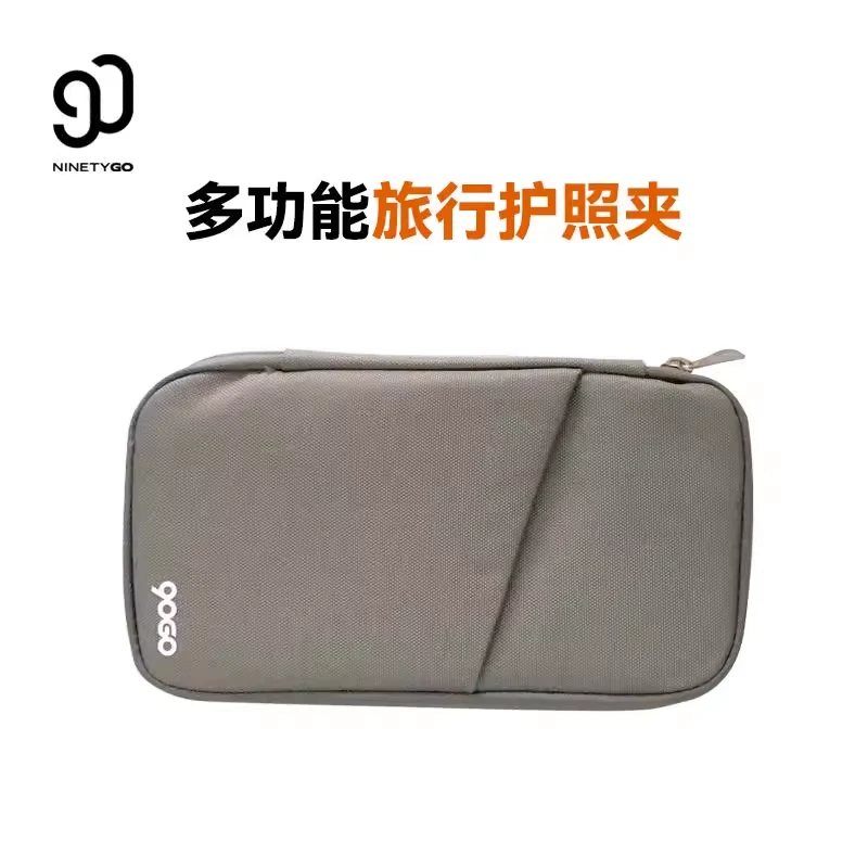 90GO多功能蓝牙旅行护照夹灰色便携式保护包男士时尚黑色单肩便捷