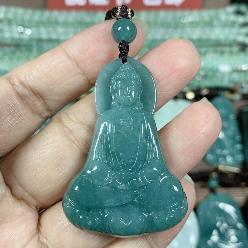 【闪购商品】翡翠颈饰未镶嵌玉吊坠座莲大日如来羊猴