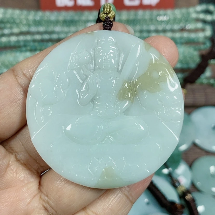 【闪购商品】翡翠颈饰未镶嵌玉吊坠牛虎守护神虚空藏