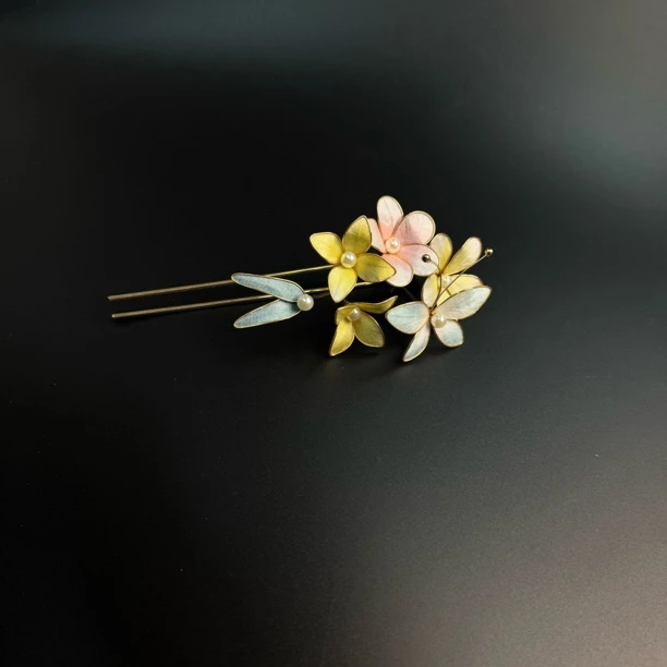 春亦归古风发饰绒花发簪 手工制作默认微瑕