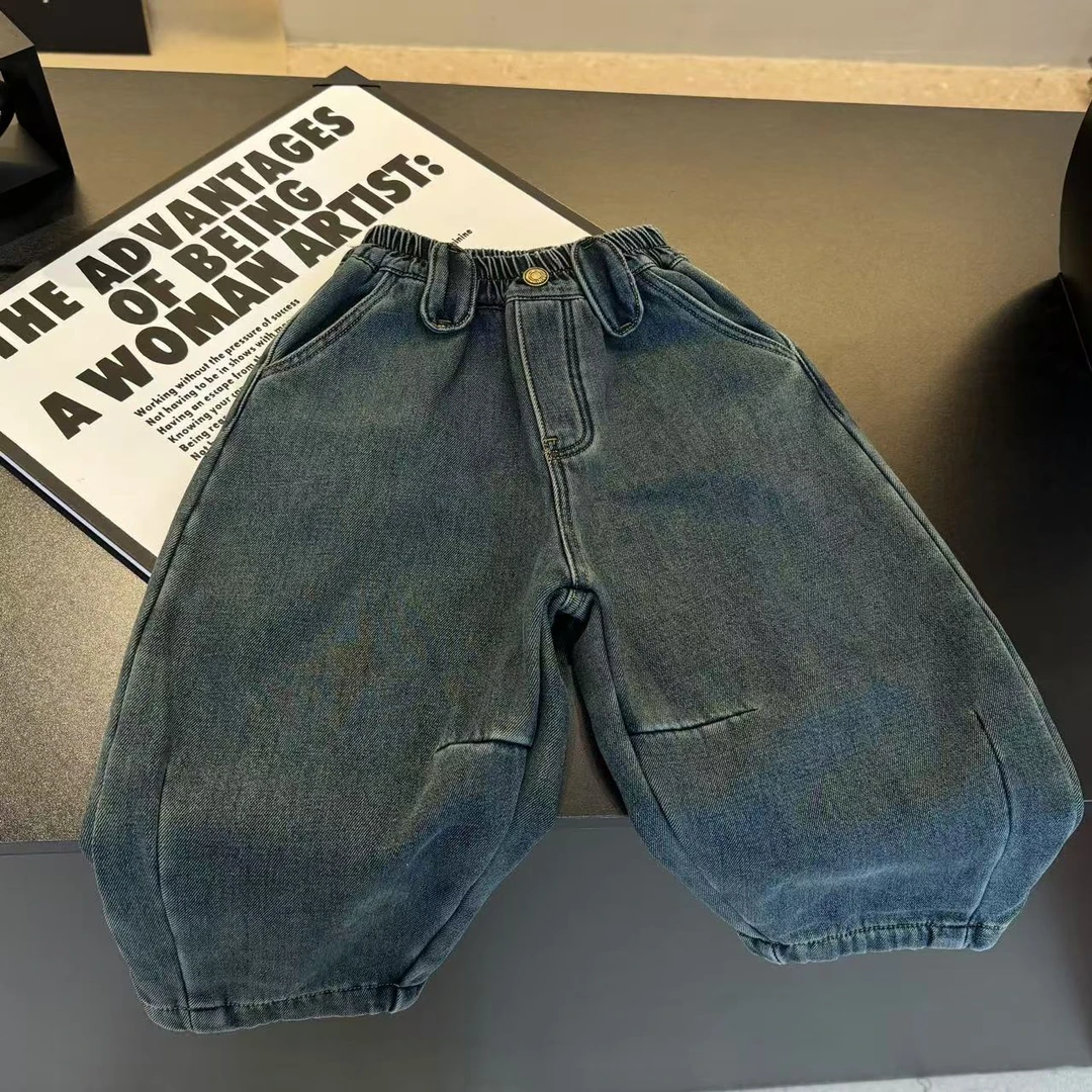 2024冬季 新款 TXB24937 中小童 韩版时尚休闲牛仔裤