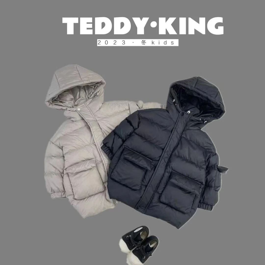 【工厂Teddy King】中小童 韩版 新款 拼色羽绒服 TXB231213