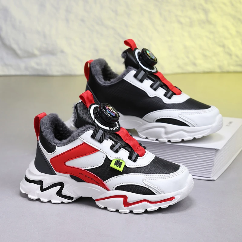 ABC IM男童鞋子保暖儿童棉鞋加绒加厚男孩运动鞋中大童秋冬季新款