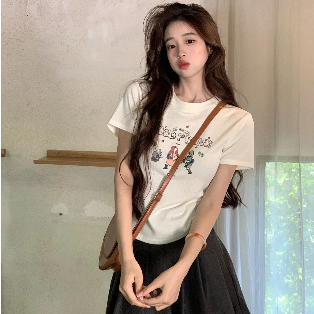 S·J·V·K/S·J·V·K正肩短袖t恤女夏季别致设计感洋气甜辣上衣ins