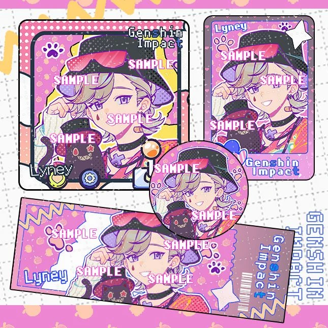 【同人自绘非官周】猫爪潮流【补充包】 芙宁娜林尼等 徽章票方卡