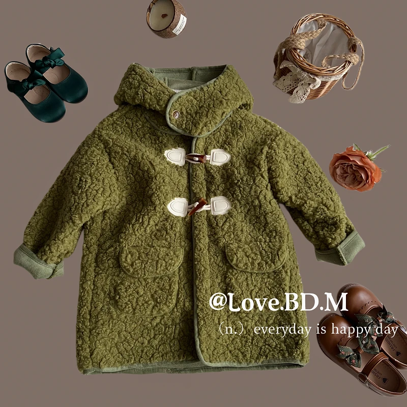 【茉莉花茶】女童冬装外套2023新款儿童加厚保暖洋气时尚毛毛衣童