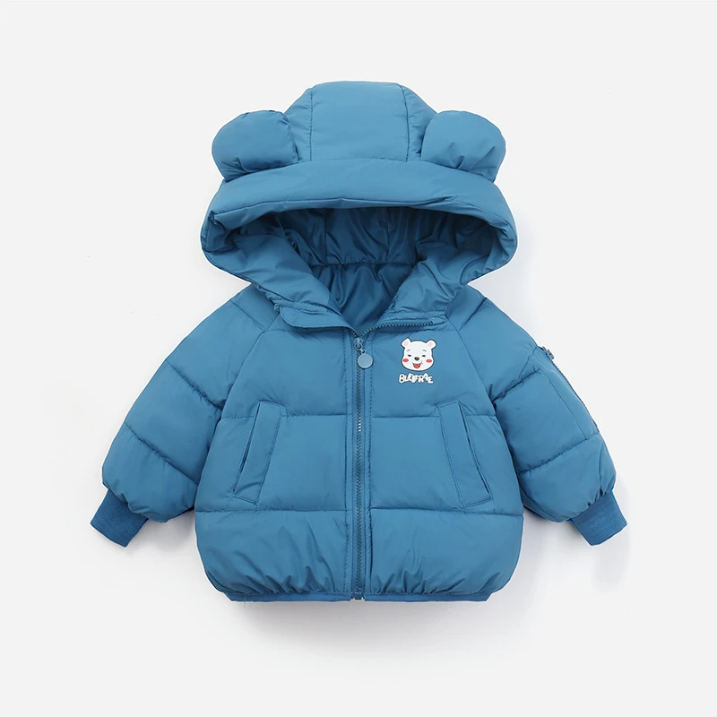 冬季新款儿童连帽耳朵款棉衣宝宝冬装外套棉服保暖洋气童装短款