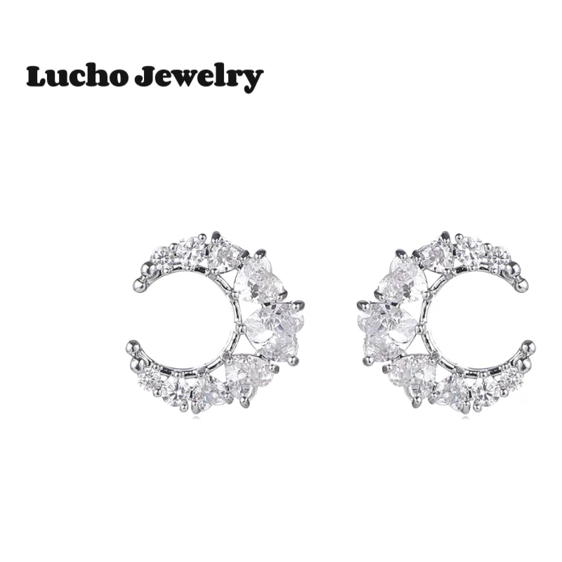 合金耳饰 月亮弯弯小众设计感冷淡风ins轻奢气质耳环