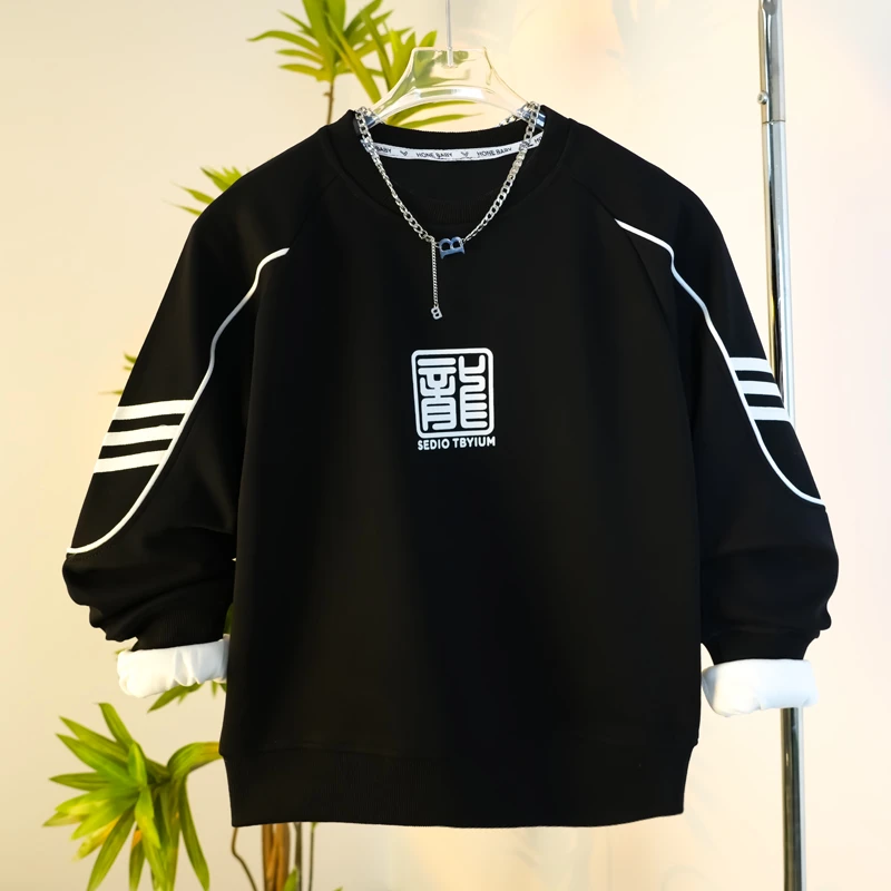 胖童卫衣男童加肥加大长袖13春秋款中大童宽松运动打底衫上衣潮15