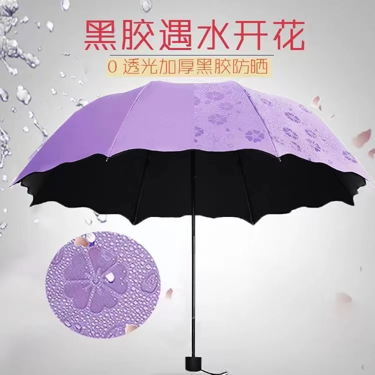八骨大号双人雨伞黑胶防晒遮阳晴雨伞男女防紫外线折叠太阳伞户外