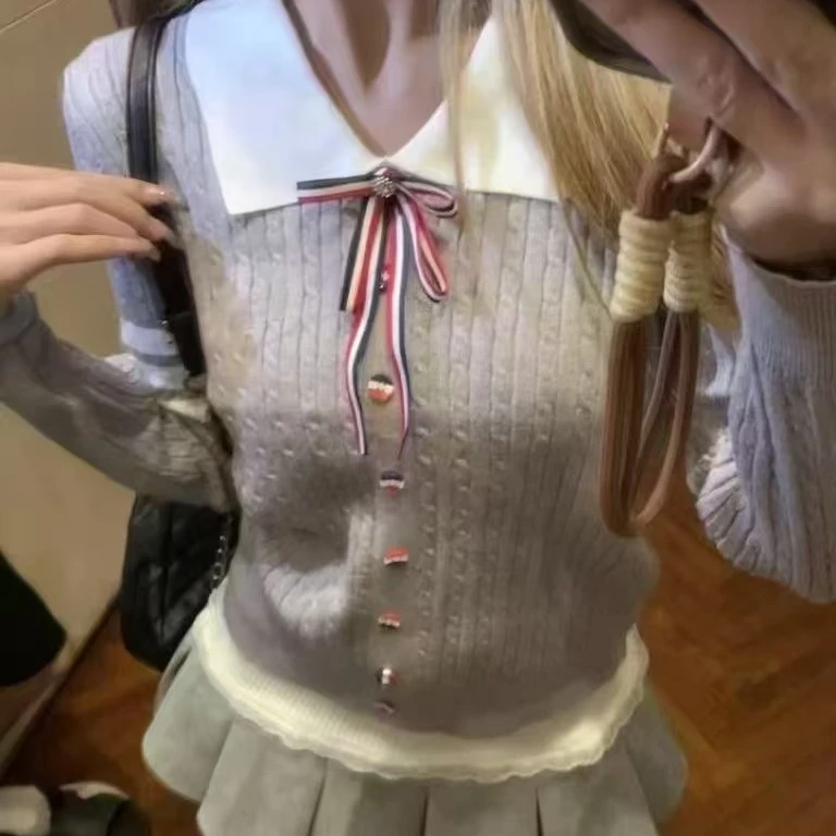 琪琪家 纯欲辣妹气质秋冬网红显瘦高级上衣连衣裙套装女