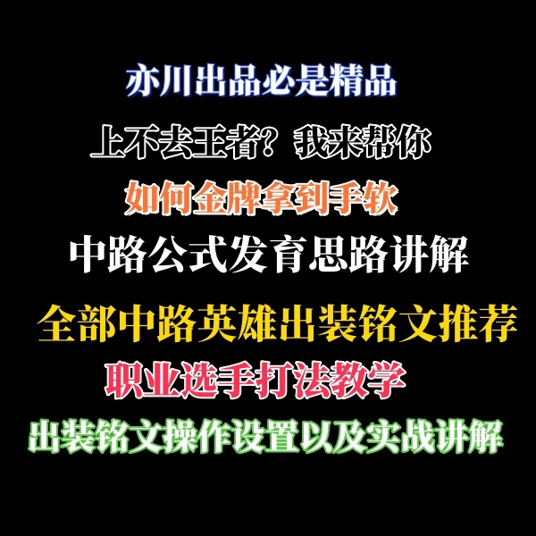 国服中单出装铭文线上视频课程教学