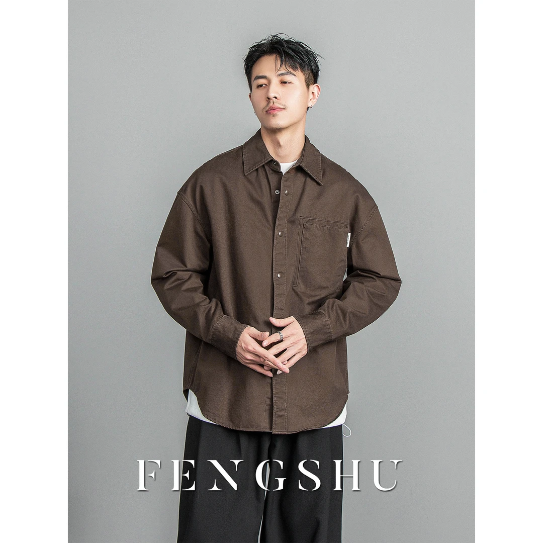 【清仓款】重磅日系复古衬衫男 秋冬新款长袖衬衣潮流百搭开衫外套
