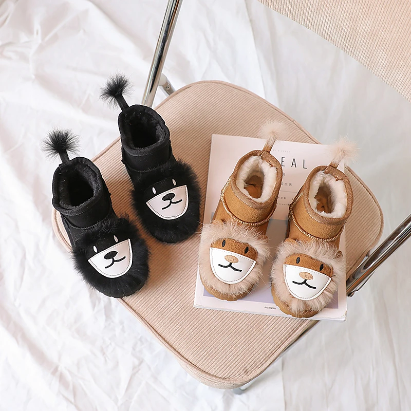 女童可爱甜美加绒加厚大棉保暖雪地靴中小童软底秋冬新款宝宝棉鞋