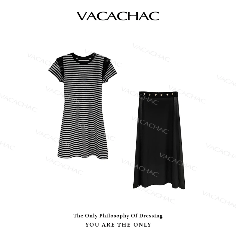 【海浪条纹】两件连衣裙600346