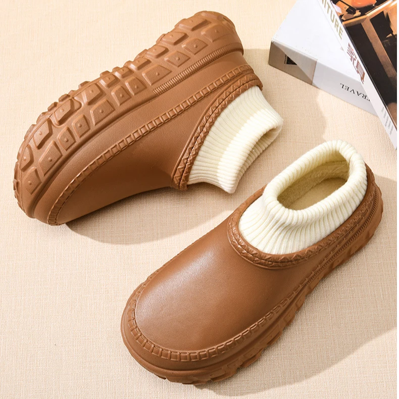 甜系ins风厚底增高包跟棉鞋女加绒保暖外穿高跟防滑耐脏防水棉拖