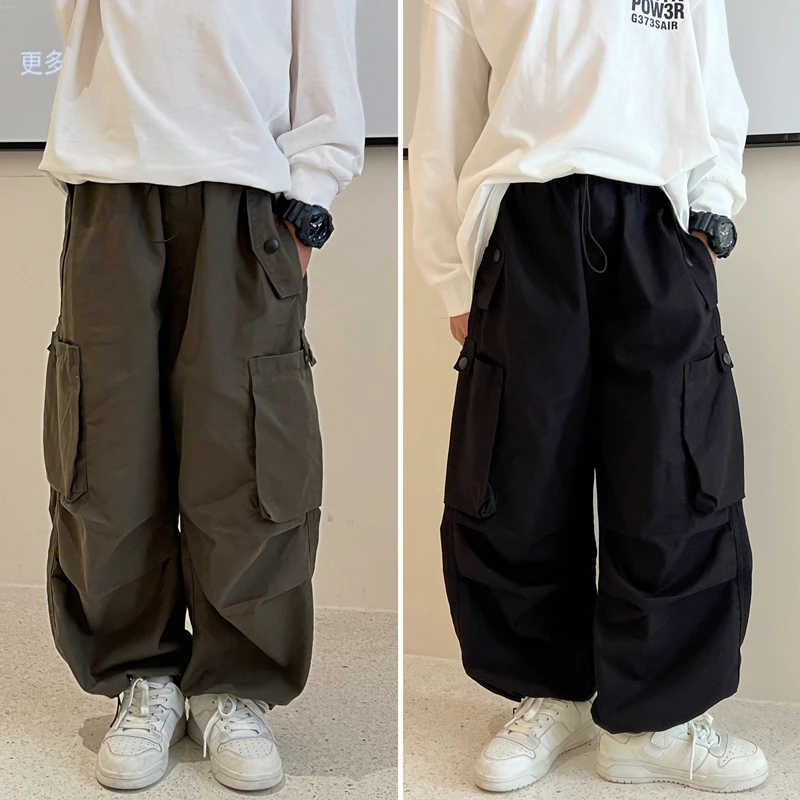 凯文家童装2024春季新品男童中大童日系工装裤儿童长裤宽松休闲裤