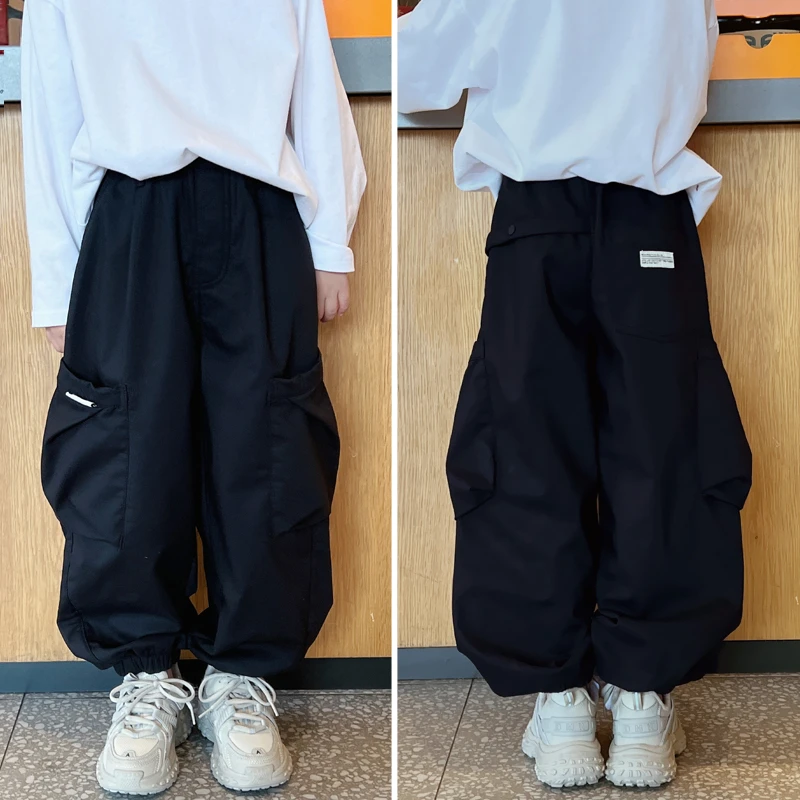 凯文家童装2024年货冬装男童中大童韩版儿童加绒加厚工装裤休闲裤