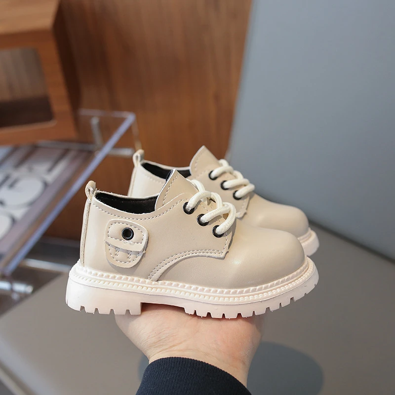 跨境男童黑色皮鞋宝宝皮鞋软底小男孩演出鞋系带休闲单鞋一件代发