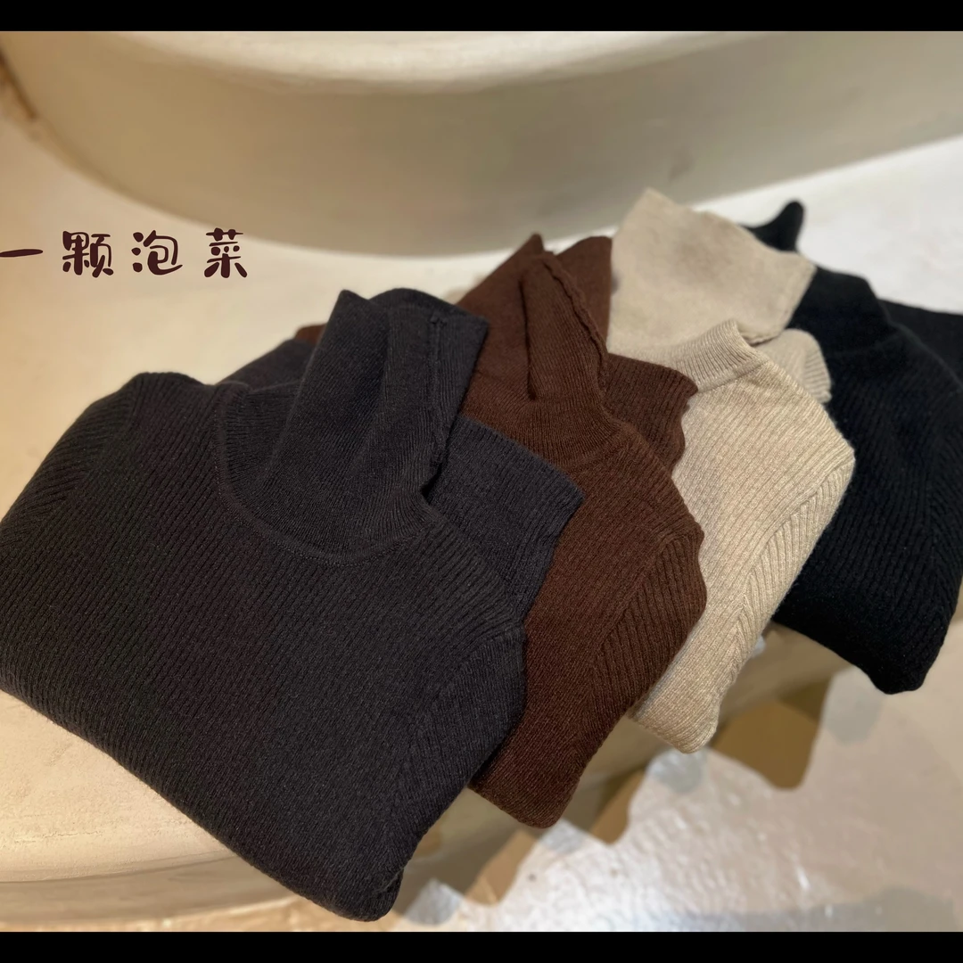 一颗泡菜「童装」22269《冬》高弹独立分层加绒高领毛衣