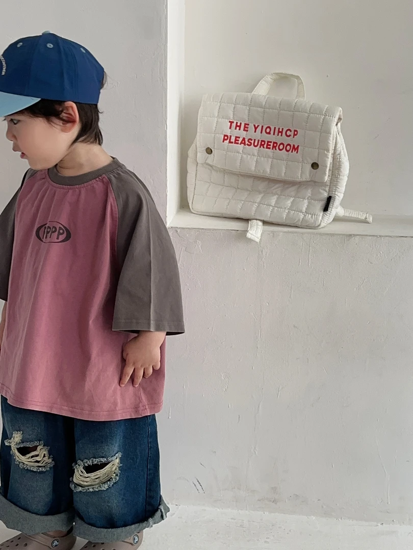 一颗泡菜「童装」6890《夏》插肩袖短袖T